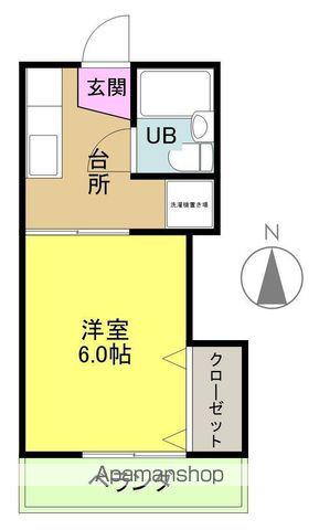 コーポ峰(1K/1階)の間取り写真