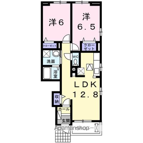 カーサ ブリオ 大内問田 Ⅰ(2LDK/1階)の間取り写真