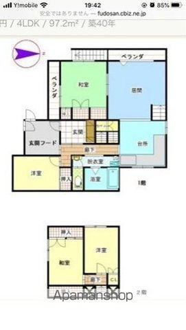 函館本線 小樽駅 バス乗車時間：9分 中野植物園バス停で下車 徒歩4分 2階建 築46年(4LDK)の間取り写真