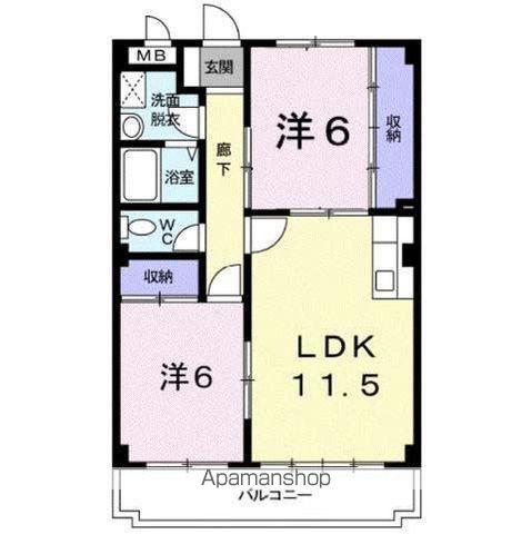 モデルノ(2LDK/3階)の間取り写真