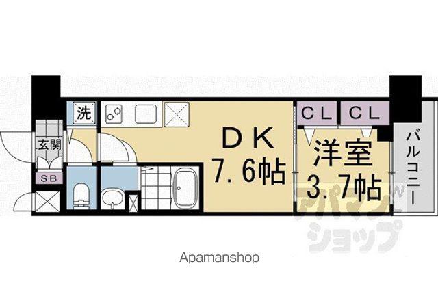 ベラジオレガシー葛野大路八条(1DK/10階)の間取り写真
