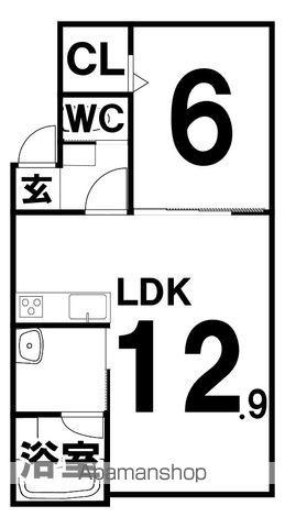 BELLET帯広(1LDK/3階)の間取り写真