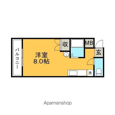 江崎ガーデンビル(ワンルーム/1階)の間取り写真