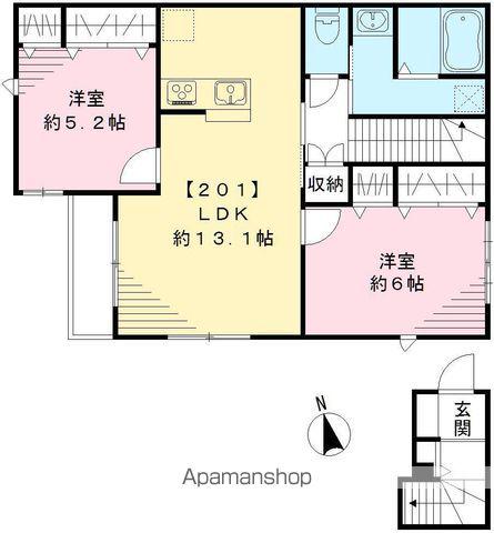 FLAT KOMA(2LDK/2階)の間取り写真