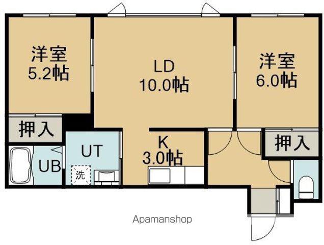 コーポシード(2LDK/2階)の間取り写真
