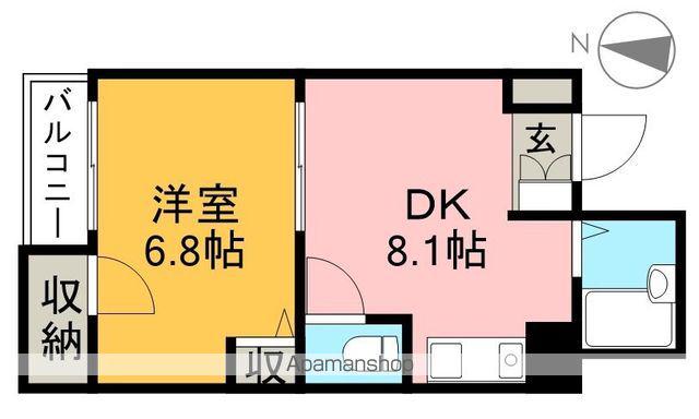 シティガーデン上町(1DK/3階)の間取り写真