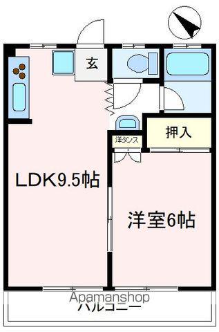 第2東峰コーポ(1LDK/2階)の間取り写真