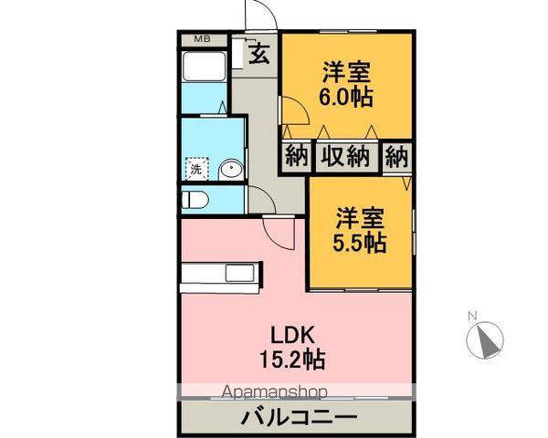 GRANDE 美坂(2LDK/1階)の間取り写真