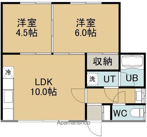 コーポ恵理(2LDK/2階)の間取り写真
