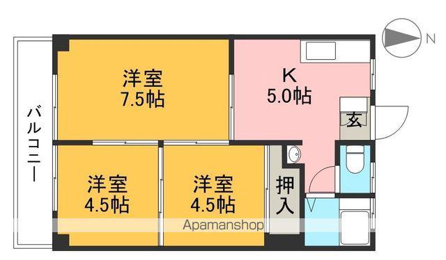 アビタシオン長野(3K/3階)の間取り写真