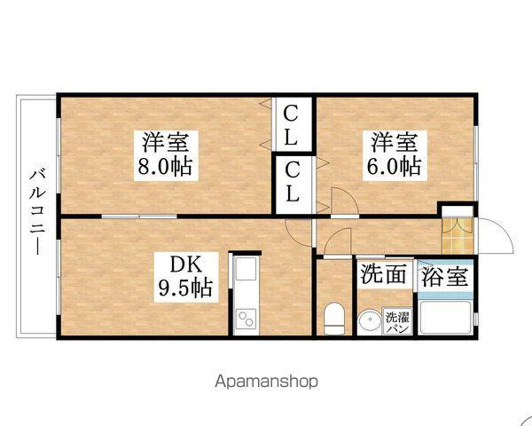 メゾン・ド・フローラII(2DK/2階)の間取り写真