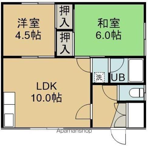 コーポ長栄(2DK/2階)の間取り写真