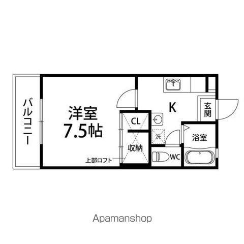 エミネンスA(1K/2階)の間取り写真