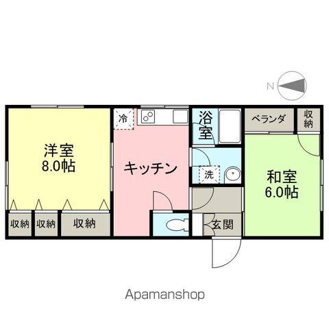 サニーハイツⅡ(2DK/2階)の間取り写真