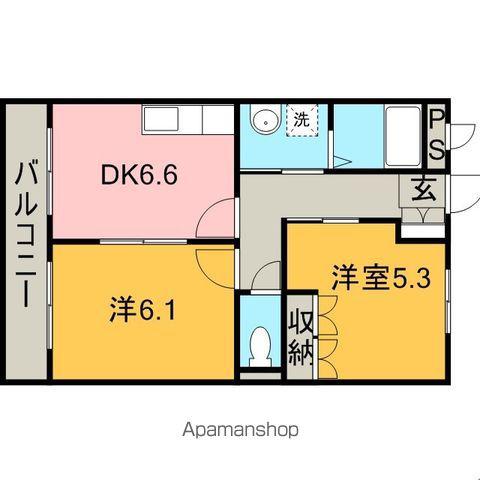 ピアリー蔵(2DK/2階)の間取り写真