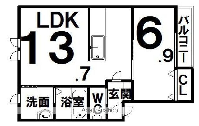 DERMOZO(1LDK/2階)の間取り写真