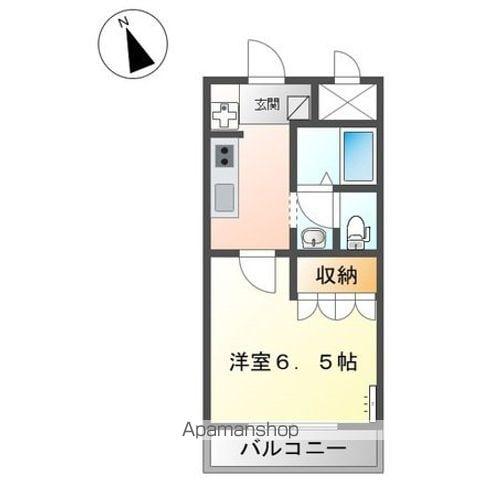 GRAND CASTLE N(1K/1階)の間取り写真