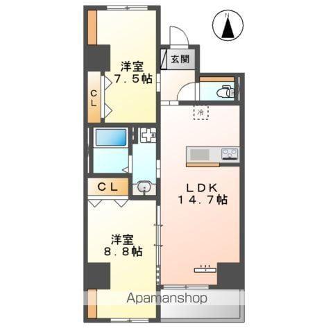 東区古出来1丁目マンション(2LDK/6階)の間取り写真