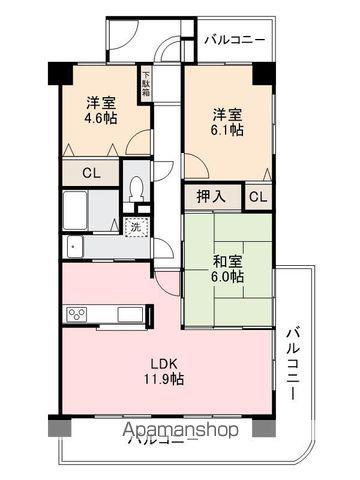 ダイアパレス太田第三(3LDK/7階)の間取り写真