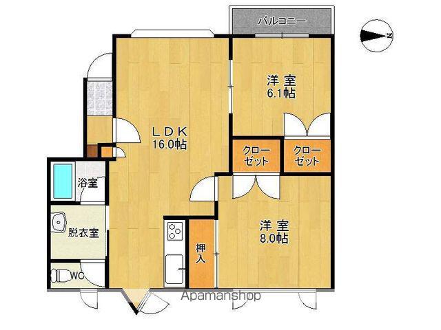 ハイツニュータウンA(2LDK/2階)の間取り写真