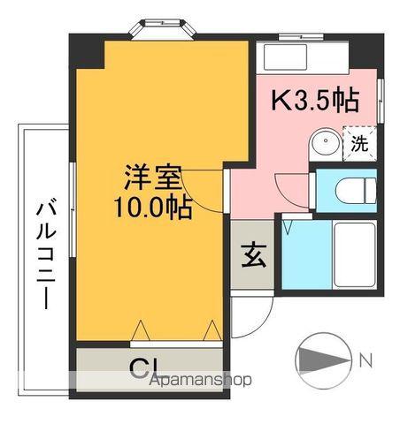マチレス三園(1K/2階)の間取り写真
