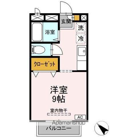 マロンクレール(1K/2階)の間取り写真