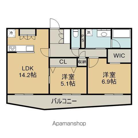 ピオネロ恵庭Ⅱ(2LDK/2階)の間取り写真