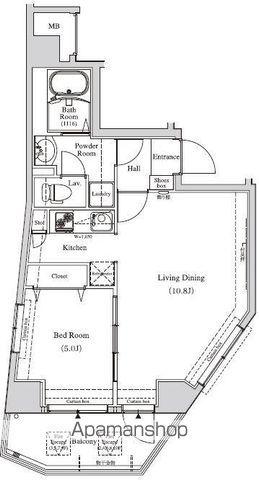 アンベリール墨田(1LDK/10階)の間取り写真
