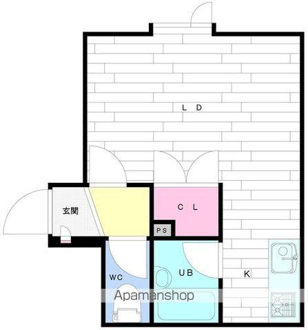 キャメロットⅡ(1K/2階)の間取り写真