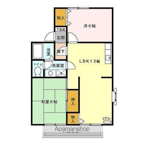 ラ・フランセ参番館(2LDK/2階)の間取り写真