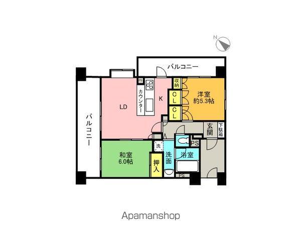 クリオ横浜5番館(2LDK/11階)の間取り写真