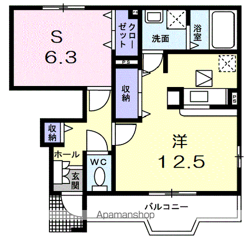エクセレンテパラーシオ(ワンルーム/1階)の間取り写真