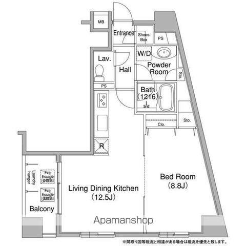 コンフォリア銀座イースト(1LDK/3階)の間取り写真