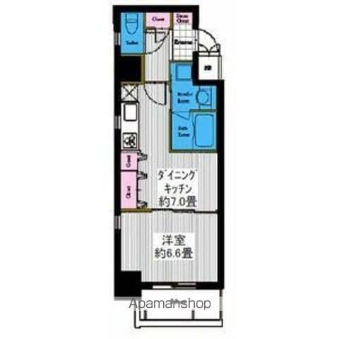 レジディア高岳(1DK/4階)の間取り写真