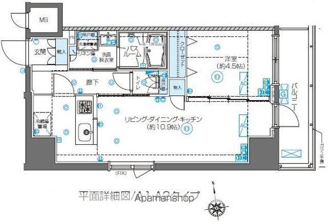 ZOOM東新宿(1LDK/3階)の間取り写真