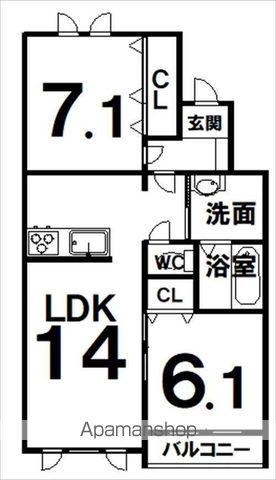 カーサ・レジーナ(2LDK/1階)の間取り写真