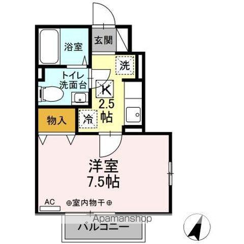ファミール南花沢(1K/1階)の間取り写真