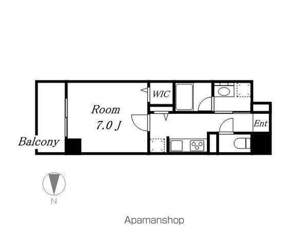 プレミアムコート新栄(1K/7階)の間取り写真