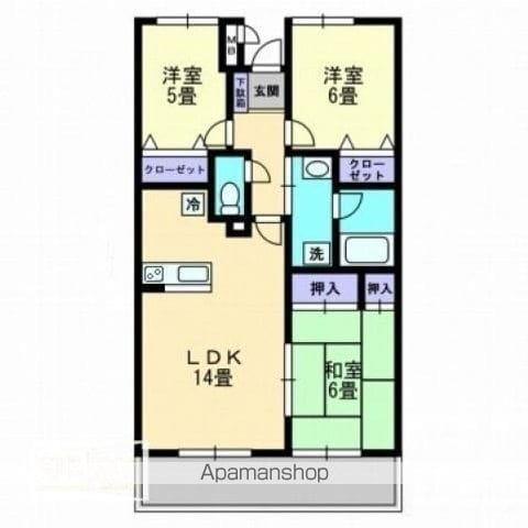 エトワール太田(3LDK/3階)の間取り写真