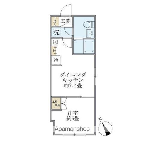 プラティーク清澄庭園(1DK/1階)の間取り写真