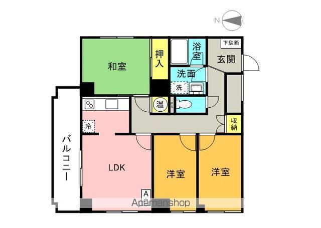 大通ハウス(2LDK/4階)の間取り写真