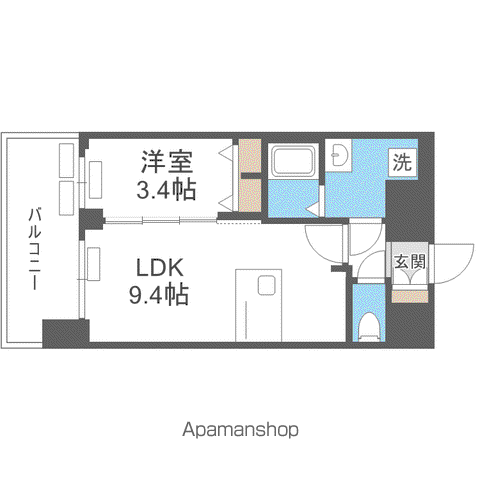 プレリス尼崎レーネヴィア(1LDK/14階)の間取り写真