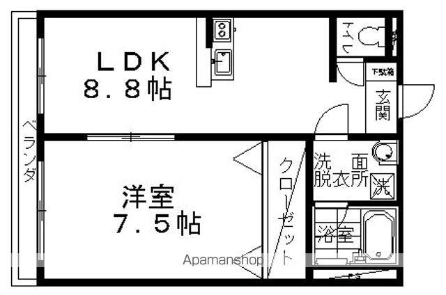 ハイツウエスト(1LDK/2階)の間取り写真