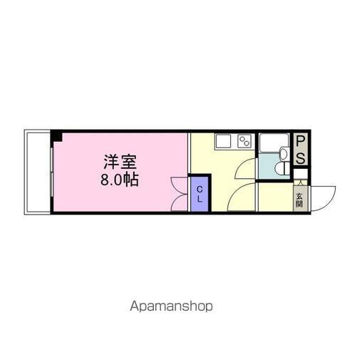 和歌山線 岩出駅 徒歩18分 6階建 築37年(ワンルーム/4階)の間取り写真