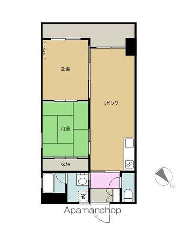 サンエスビル(2LDK/6階)の間取り写真