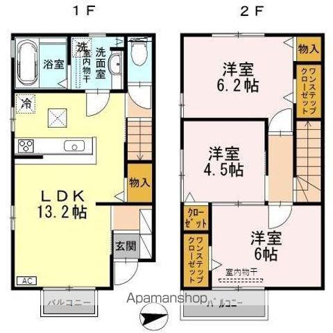プラン B棟(3LDK/1階)の間取り写真