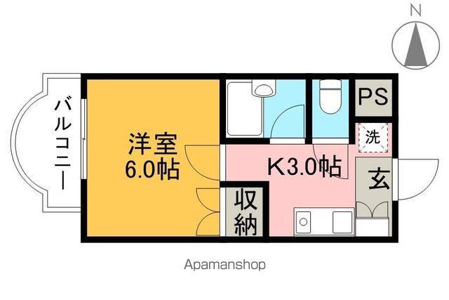 ミタニマンションⅢ(1K/4階)の間取り写真
