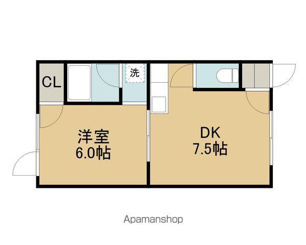 ロイヤルハイム青雲B(1DK/1階)の間取り写真