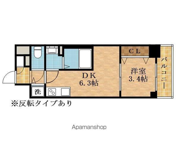 エスリードレジデンス都島デュオ(1DK/11階)の間取り写真