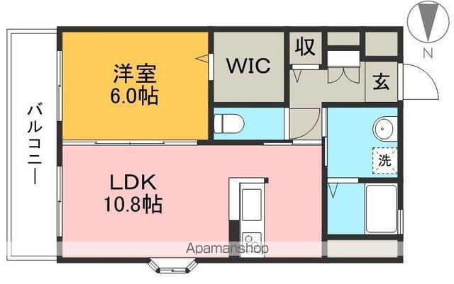 ラ・ティーダ(1LDK/1階)の間取り写真